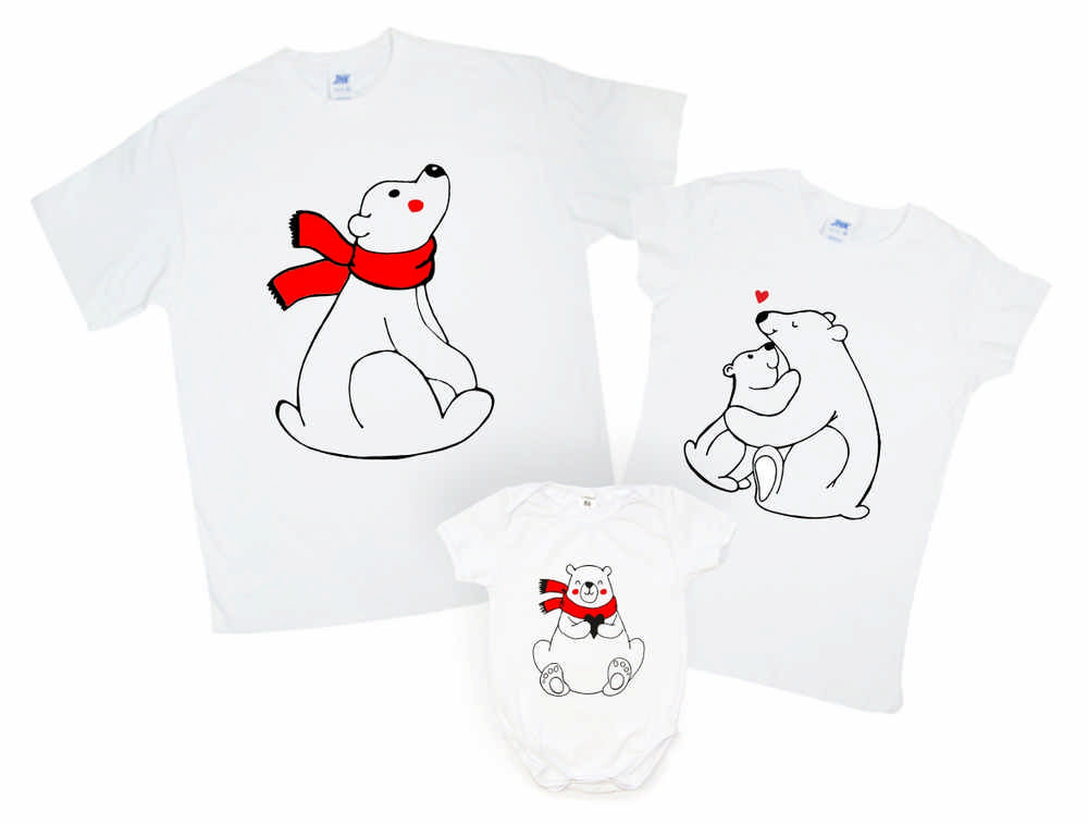 Комплект футболок с боди "Мишки в шарфиках" от магазина Спиногрыз