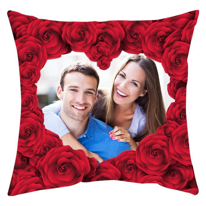 Мини-подушка декоративная "Розы и сердечко" от магазина Спиногрыз