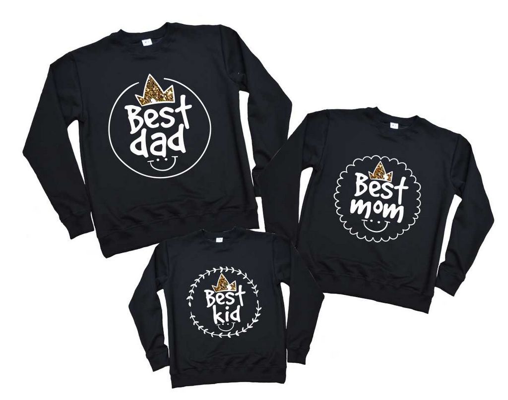 Комплект семейных свитшотов "Best dad best best kid" от магазина Спиногрыз