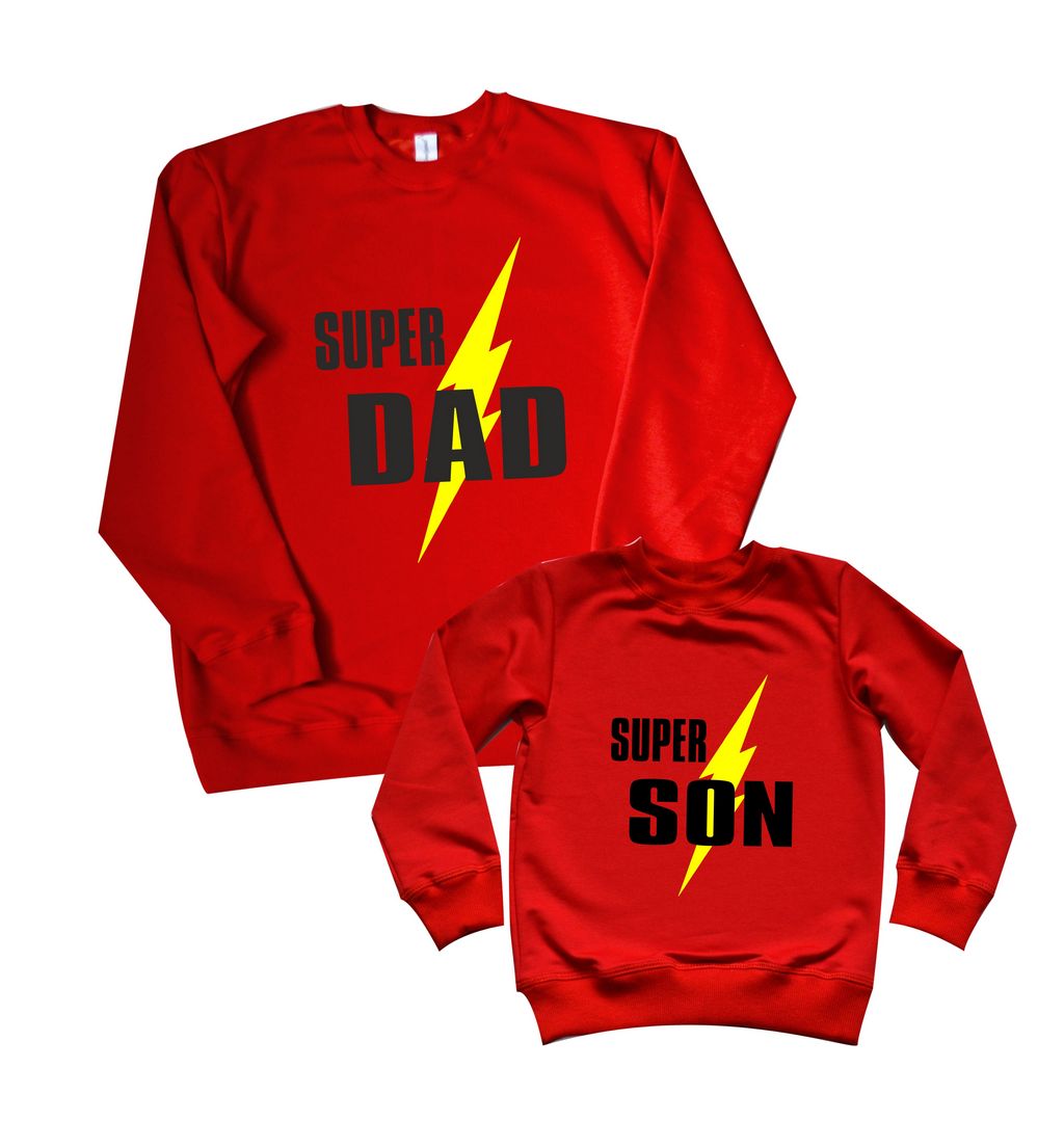 Комплект свитшотов папа сын "Super dad, son" от магазина Спиногрыз