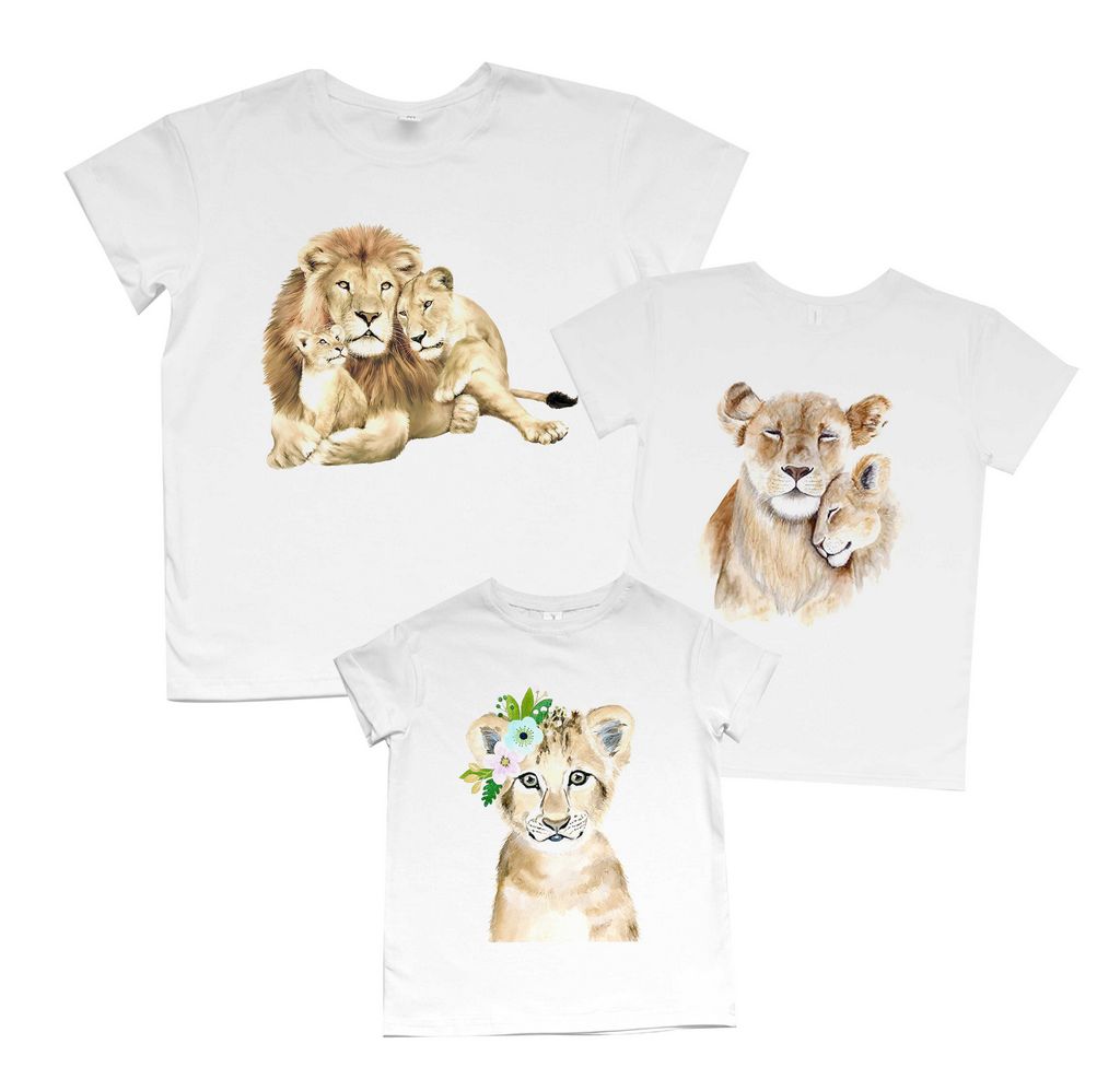 Комплект семейных футболок Boyfriend "Львы" от магазина Спиногрыз