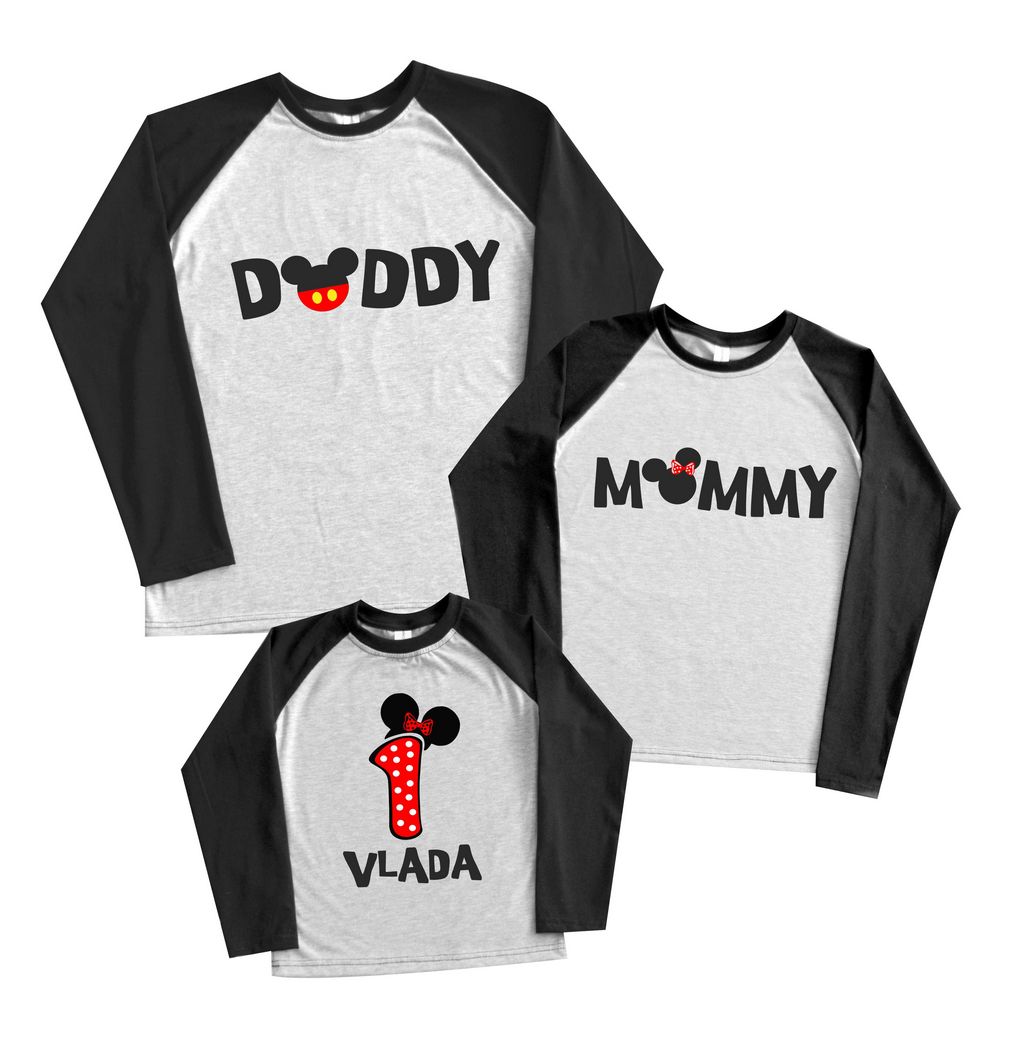Комплект семейных  регланов "Daddy, mommy-еденичка микки" от магазина Спиногрыз