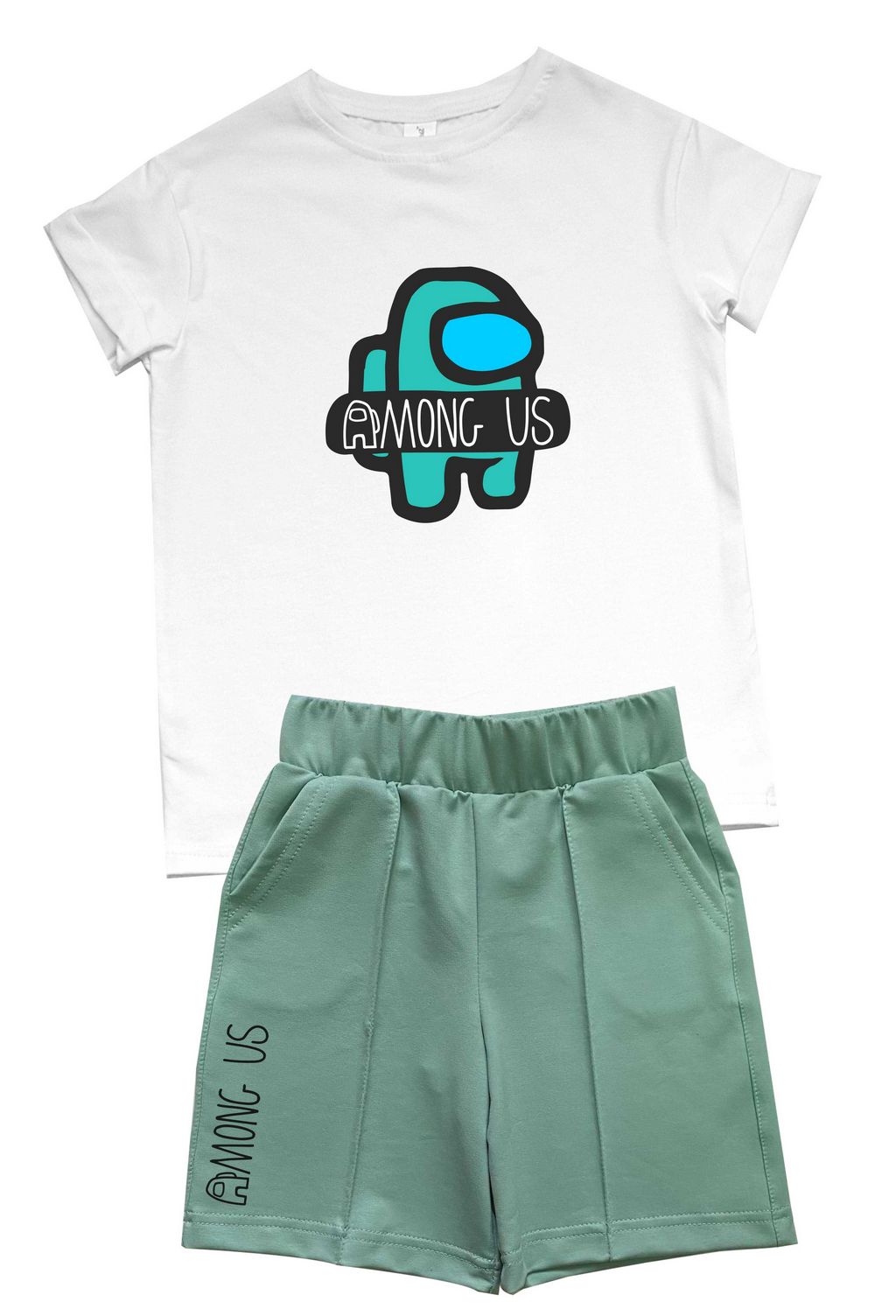 Комплект для девочки футболка и шорты " Among us" от магазина Спиногрыз