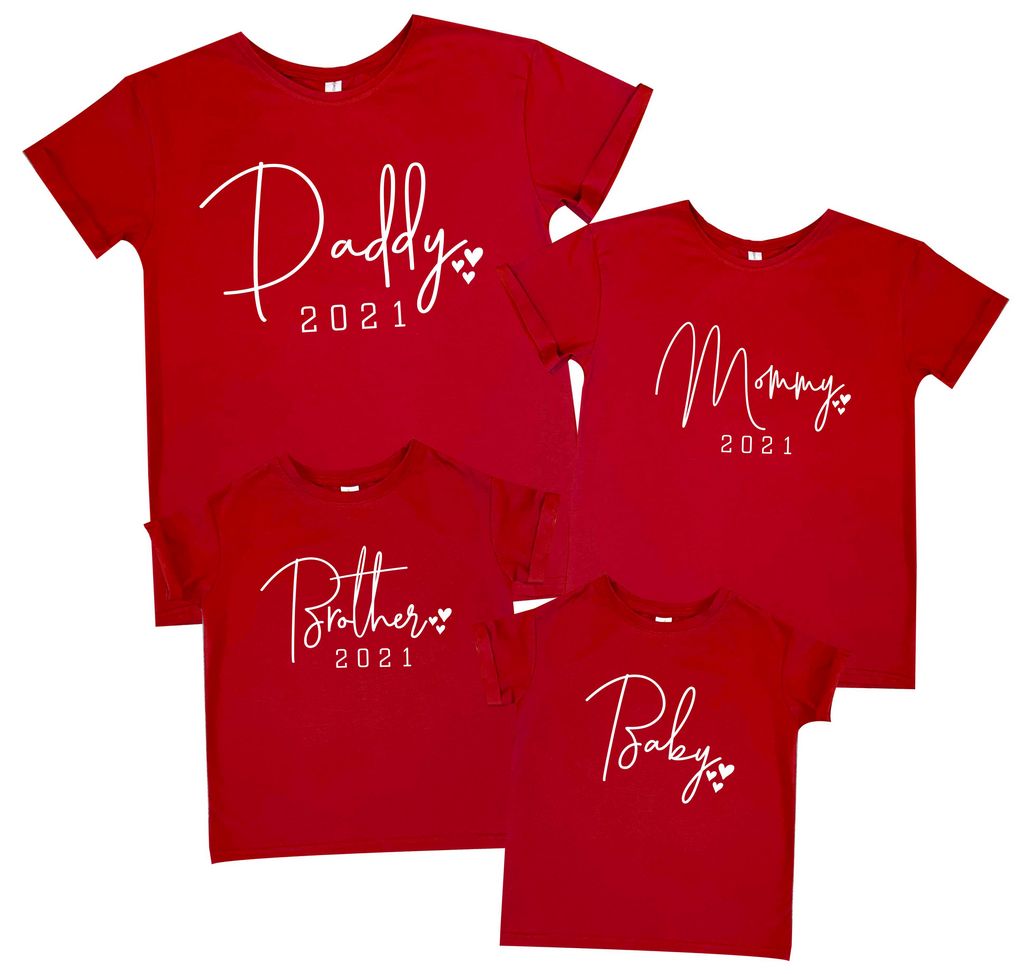 Комплект семейных футболок Boyfriend "Daddy, Mommy 2021" от магазина Спиногрыз