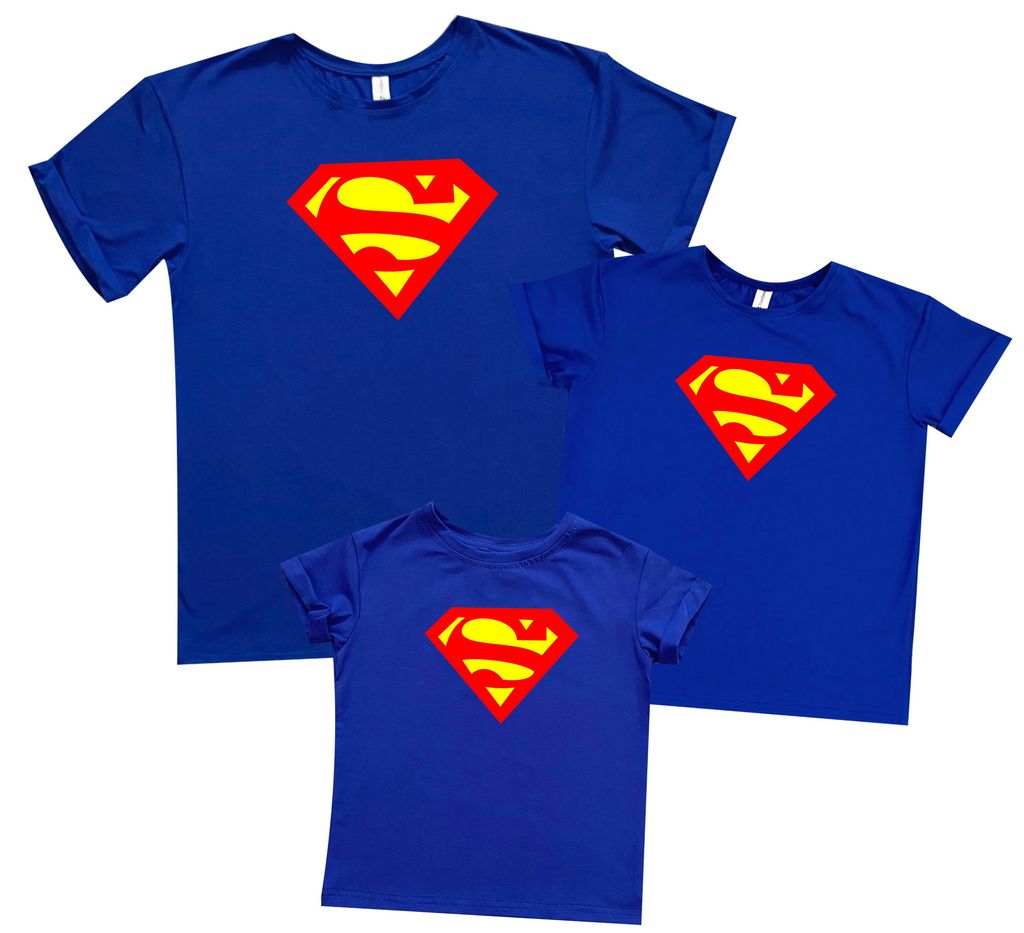 Комплект семейных футболок  "Супермен" от магазина Спиногрыз