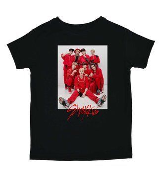 Футболка Stray Kids червоне лого 96380 фото