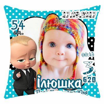 Мині-подушка декоративна "Метрика Бос з фото" 55291 фото