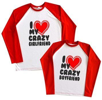 Парные регланы "I love my crazy boyfriend" 88859 фото