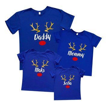 Комплект сімейних футболок "Олені роги-Daddy Mommy" 87075 фото