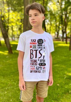 Футболка BTS надписи 96424 фото