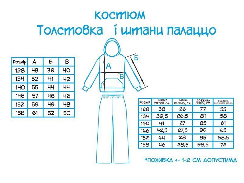 Костюм базовий толстовка з кишенею та штани палаццо 7359 фото