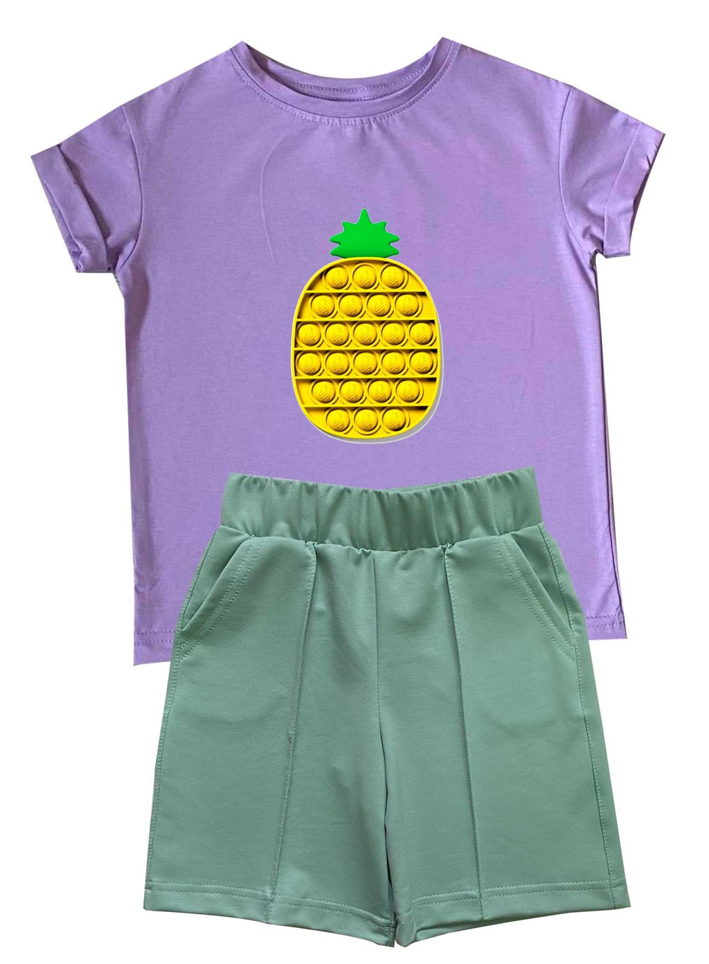 Комплект футболка и шорты для девочки "POP IT" от магазина Спиногрыз