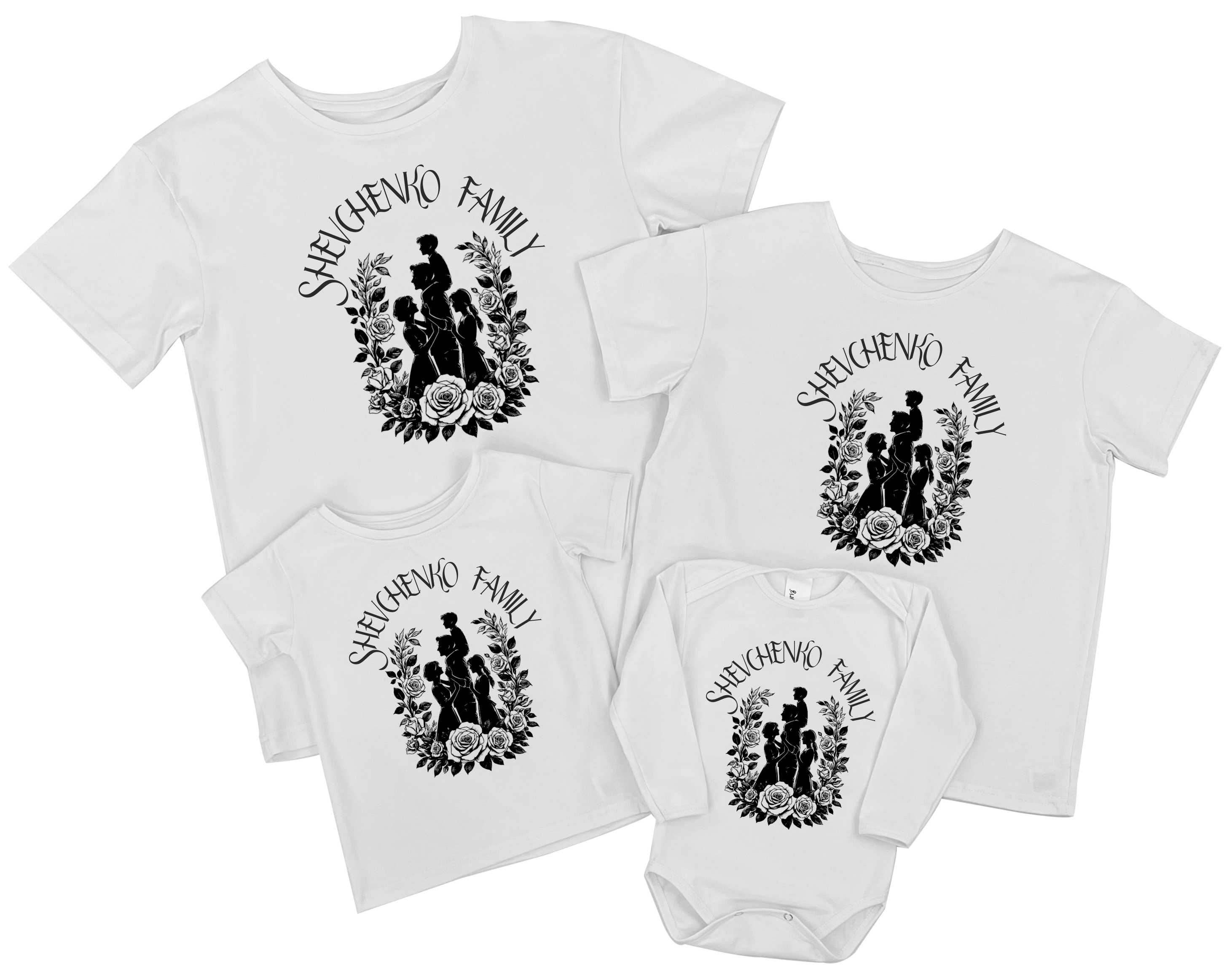Комплект сімейних футболок "Family rose" от магазина Спиногрыз