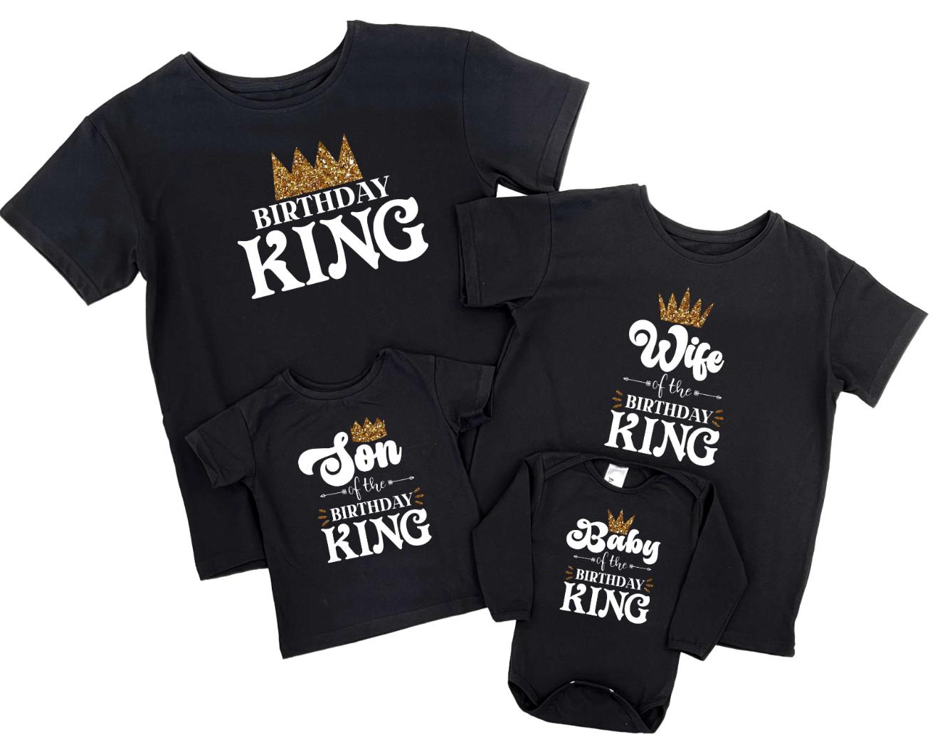 Комплект сімейних футболок "День Народження короля" от магазина Спиногрыз