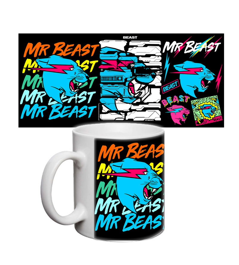 Чашка Mr Beast написи от магазина Спиногрыз
