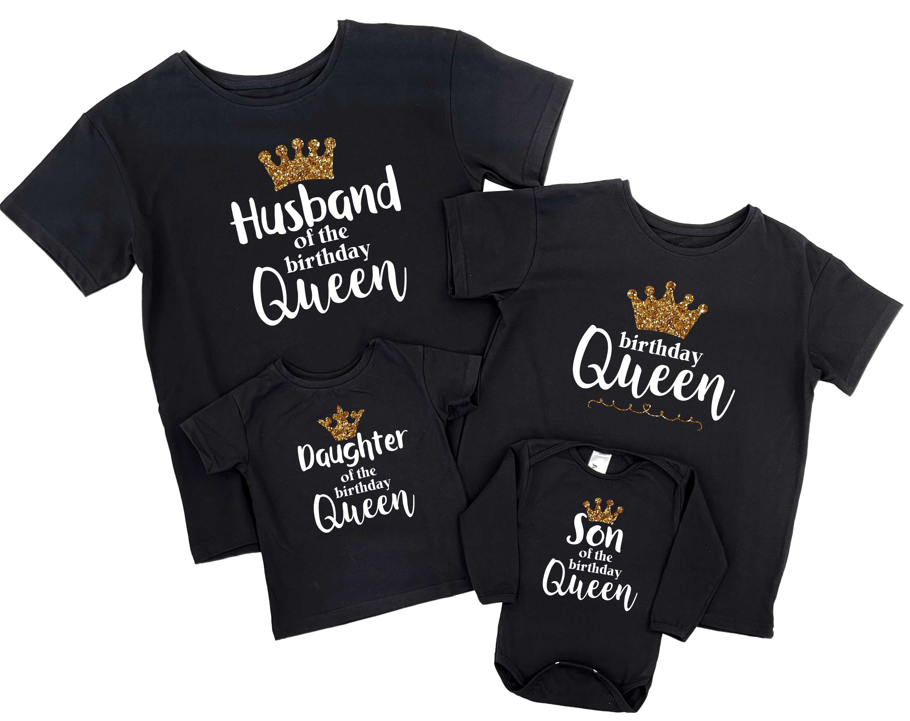 Комплект сімейних футболок "День народження королеви" от магазина Спиногрыз