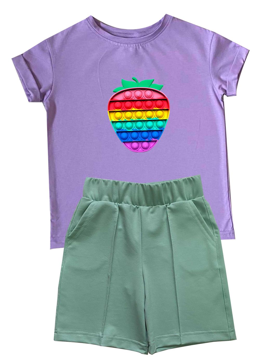 Комплект футболка и шорты для девочки "POP IT" от магазина Спиногрыз
